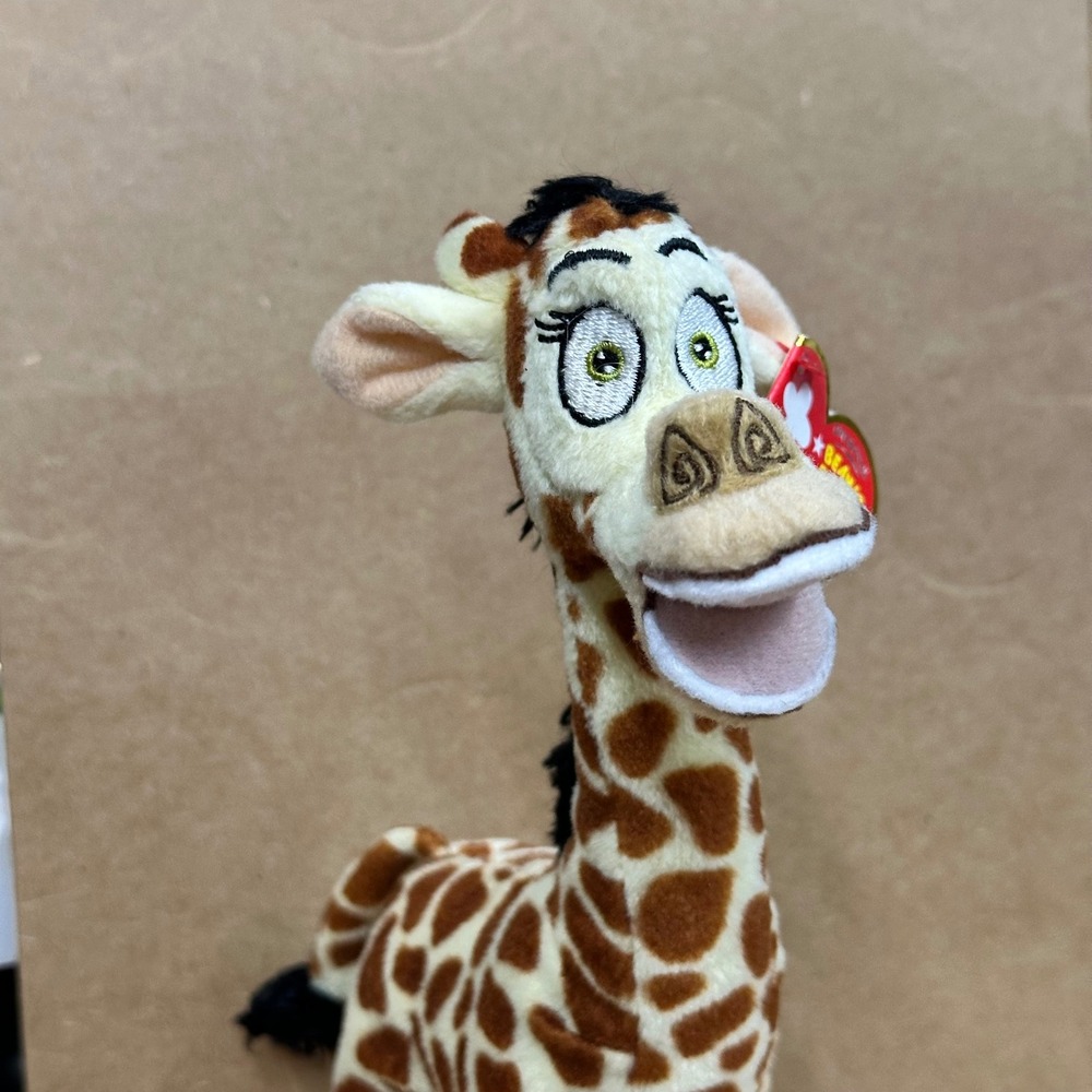 Ty Beanie Babies Melman Giraffe Unisex OS Brown Madagascar Plush Excellent